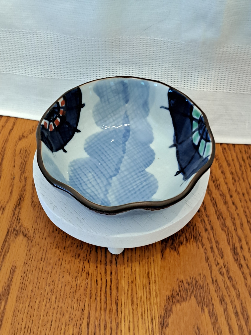 Source Unknown Blue and White Decorative Ceramic Bowl